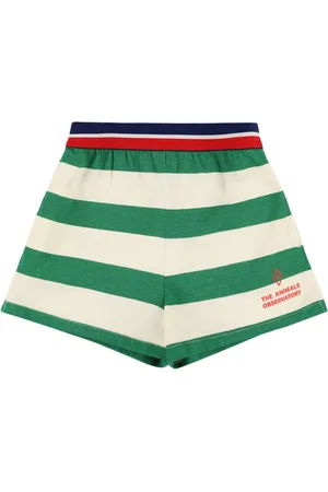 The Animals Observatory Striped Cotton Jersey Shorts