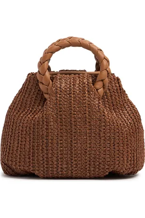 Hereu Medium Bombon Raffia Top Handle Bag