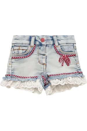 MONNALISA Embroidered Denim Shorts