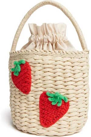 Stella McCartney Strawberry Raffia Bucket Bag