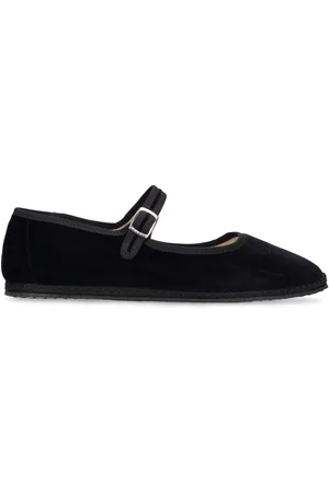 VIBI VENEZIA 10mm Mary Jane Nero Velvet Slippers