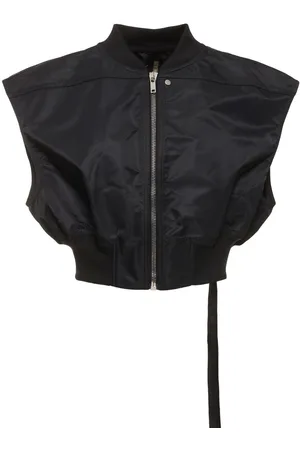 Rick Owens Sleeveless Nylon Cropped Bomber Jacket