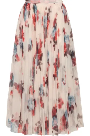 Serafini Pleated Tulle Midi Skirt