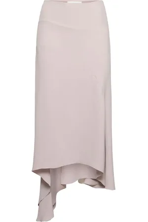 Victoria Beckham Spiral Seam Viscose Crepe Midi Skirt