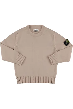 Stone Island Cotton Blend Knit Sweater W/logo Patch