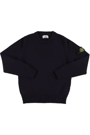Stone Island Cotton Blend Knit Sweater W/logo Patch