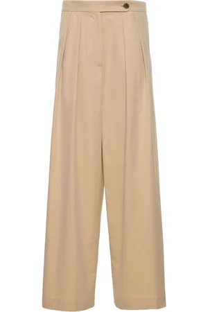 DRIES VAN NOTEN Cotton Gabardine Wide Leg Pants