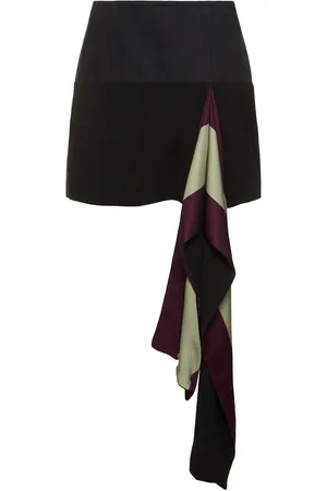 DRIES VAN NOTEN Ruffled Crepe Satin Mini Skirt