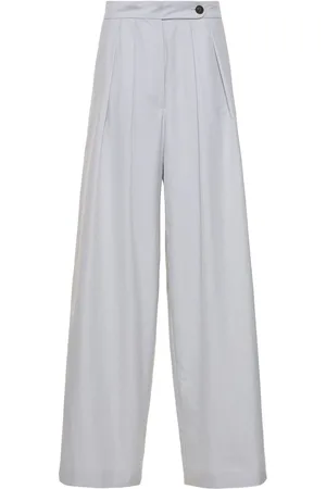 DRIES VAN NOTEN Cotton Gabardine Wide Leg Pants