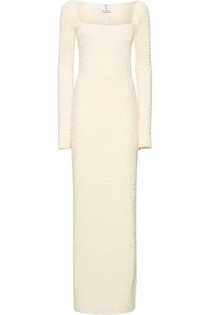 Casablanca Textured Knit Cotton Blend Long Dress