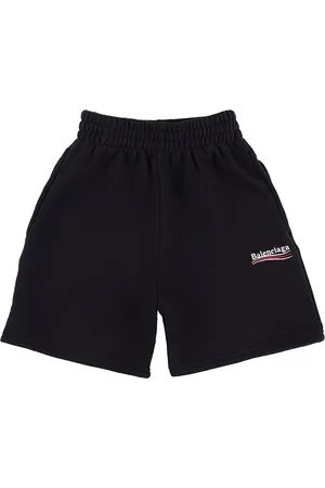 Balenciaga Political Embroidery Cotton Sweat Shorts