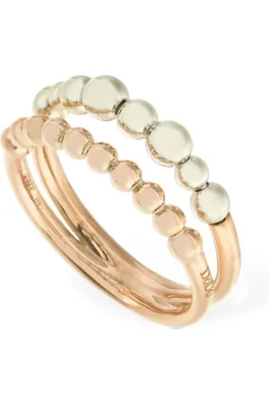 Dodo 9kt Bollicine Rose Gold & Silver Ring