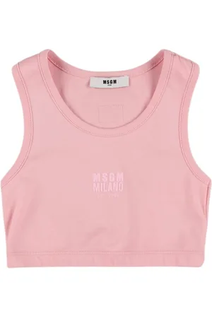 Msgm Printed Cotton Interlock Tank Top
