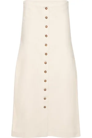 Loulou Studio Atri Cotton Blend Midi Skirt