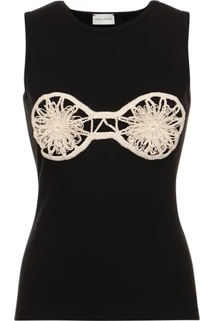 MAGDA BUTRYM Embellished Jersey Tank Top