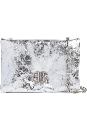 Balenciaga Nano Monaco Metallized Leather Bag