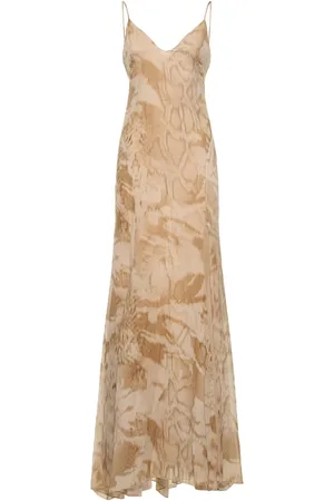 BLUMARINE Printed Viscose Long Dress