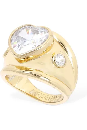 Timeless Pearly Heart Crystal Thick Ring