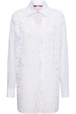 ERMANNO SCERVINO Oversize Cotton Blend Lace Shirt