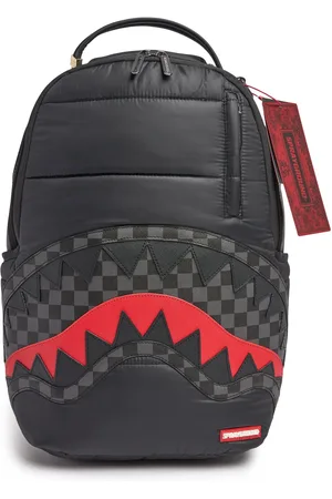 Sprayground Shark Check Print Dlx Puffer Backpack
