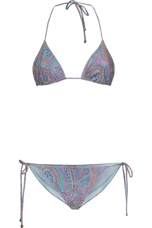 Etro Printed Jersey Triangle Bikini