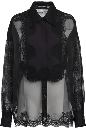 Dolce & Gabbana Silk Blend Organza & Lace Shirt