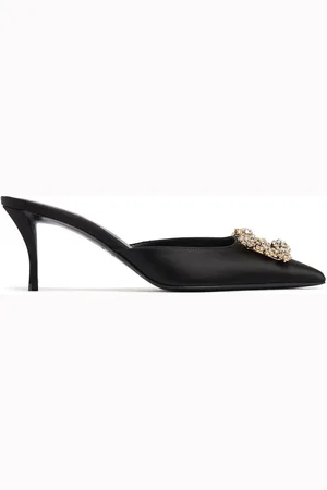 Roger Vivier 65mm Flower Strass Satin Mules