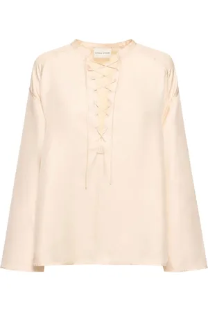 Loulou Studio Zamia Silk Lace-up Top