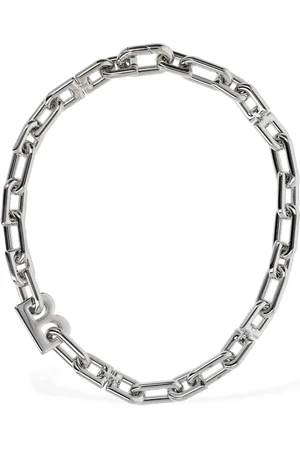 Balenciaga B Chain Thin Brass Necklace