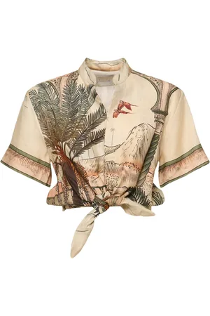 JOHANNA ORTIZ Traveling The Caribbean Crop Shirt