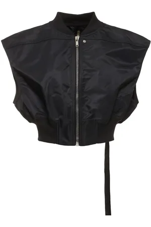 Rick Owens Sleeveless Nylon Cropped Bomber Jacket