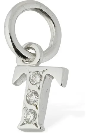 Dodo 18kt White Gold T Charm W/ Diamonds