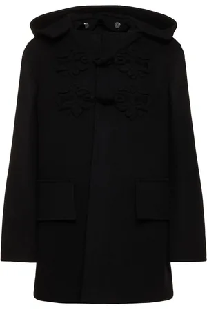 VALENTINO Embroidered Compact Wool Short Coat