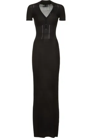 Jacquemus La Robe Yauco Knit Midi Polo Dress