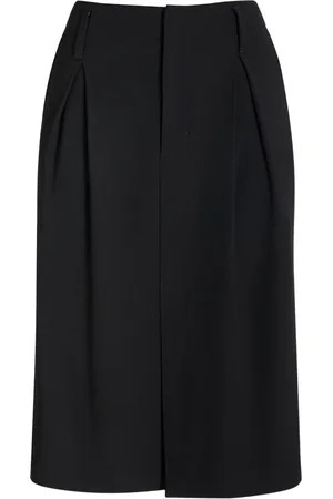 Ami Wool & Viscose Twill Midi Skirt