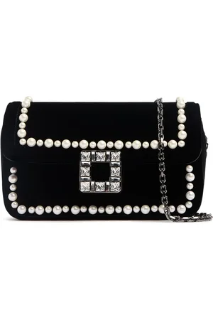 Roger Vivier Viv Jeu De Fille Embellished Velvet Bag