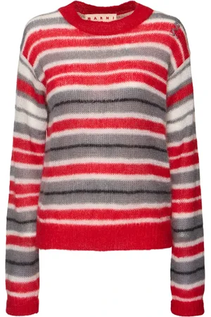 Marni Striped Mohair Blend Crewneck Sweater