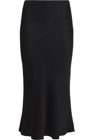 ANINE BING Bar Silk Satin Midi Skirt
