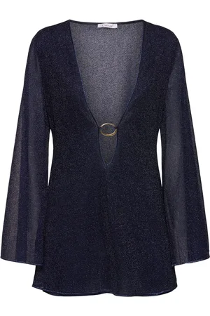 Oseree Lumiere Lurex Kaftan Mini Dress
