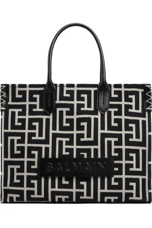 Balmain B-army Monogram Canvas Tote Bag
