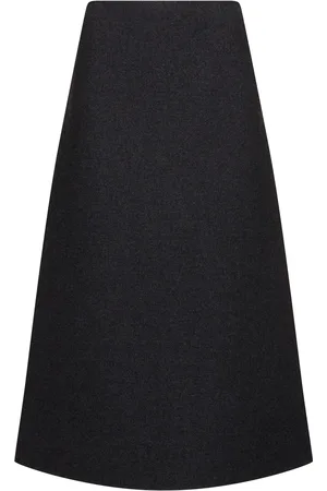 The Row Lison Wool Blend Midi Skirt