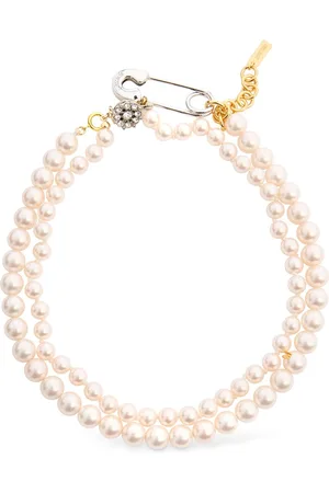 Moschino Faux Pearl Collar Necklace