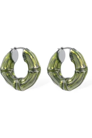 Amina Muaddi Small Bamboo Hoop Earrings