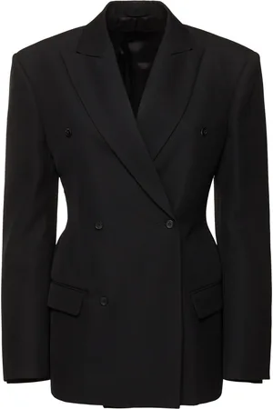 Carven Double Breast Grain De Poudre Blazer