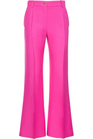 VALENTINO Wool & Silk Crepe Flared Pants