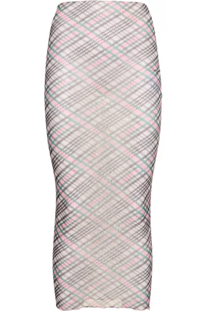 Serafini Printed Tulle Midi Skirt