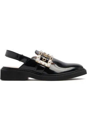 Roger Vivier 30mm Viv Rangers Strass Leather Mules