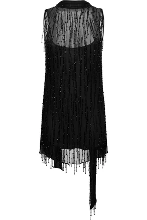 BLUMARINE Beaded Georgette Midi Dress