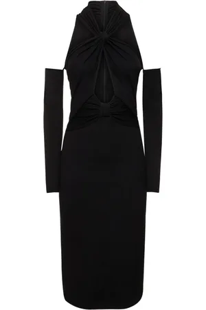 Giambattista Valli Twist Neck Knit Viscose Midi Dress