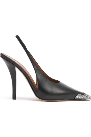 PARIS TEXAS 105mm Jessica Leather Western Slingbacks
